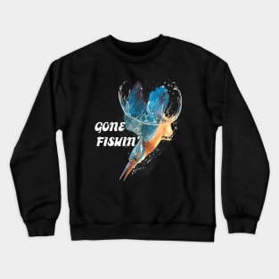 Feathered Fisher Gone Fishin' Crewneck Sweatshirt